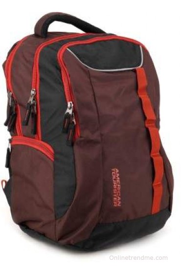 American Tourister Buzz 12 Laptop Backpack(Brown and Rust, Size - 16.5)